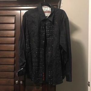 Robert Graham 3xl mens dress shirt black